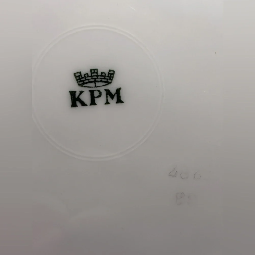 KPM Vintage Floral Gold Trim Handled Porcelain Serving Plate Platter Serveware